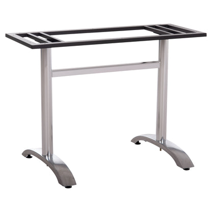 DOUBLE BASE FOR TABLE HM461.13 CHROMED ALUMINUM WITH HEIGHT ADJUSTERS 100x60x73Hcm