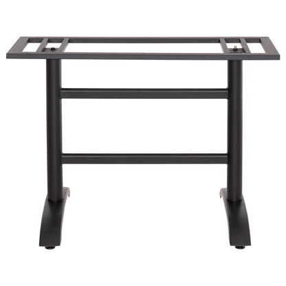 BASE FOR TABLE HM468.11 ALUMINUM DOUBLE IN MATTE BLACK WITH HEIGHT ADJUSTERS 100Χ40Χ73Hcm.