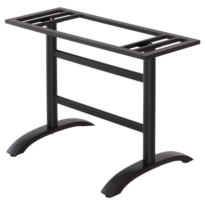 BASE FOR TABLE HM468.11 ALUMINUM DOUBLE IN MATTE BLACK WITH HEIGHT ADJUSTERS 100Χ40Χ73Hcm.