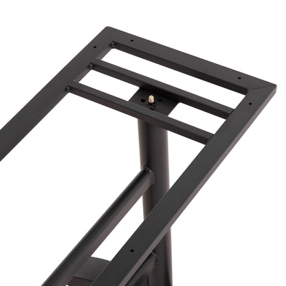 BASE FOR TABLE HM468.11 ALUMINUM DOUBLE IN MATTE BLACK WITH HEIGHT ADJUSTERS 100Χ40Χ73Hcm.