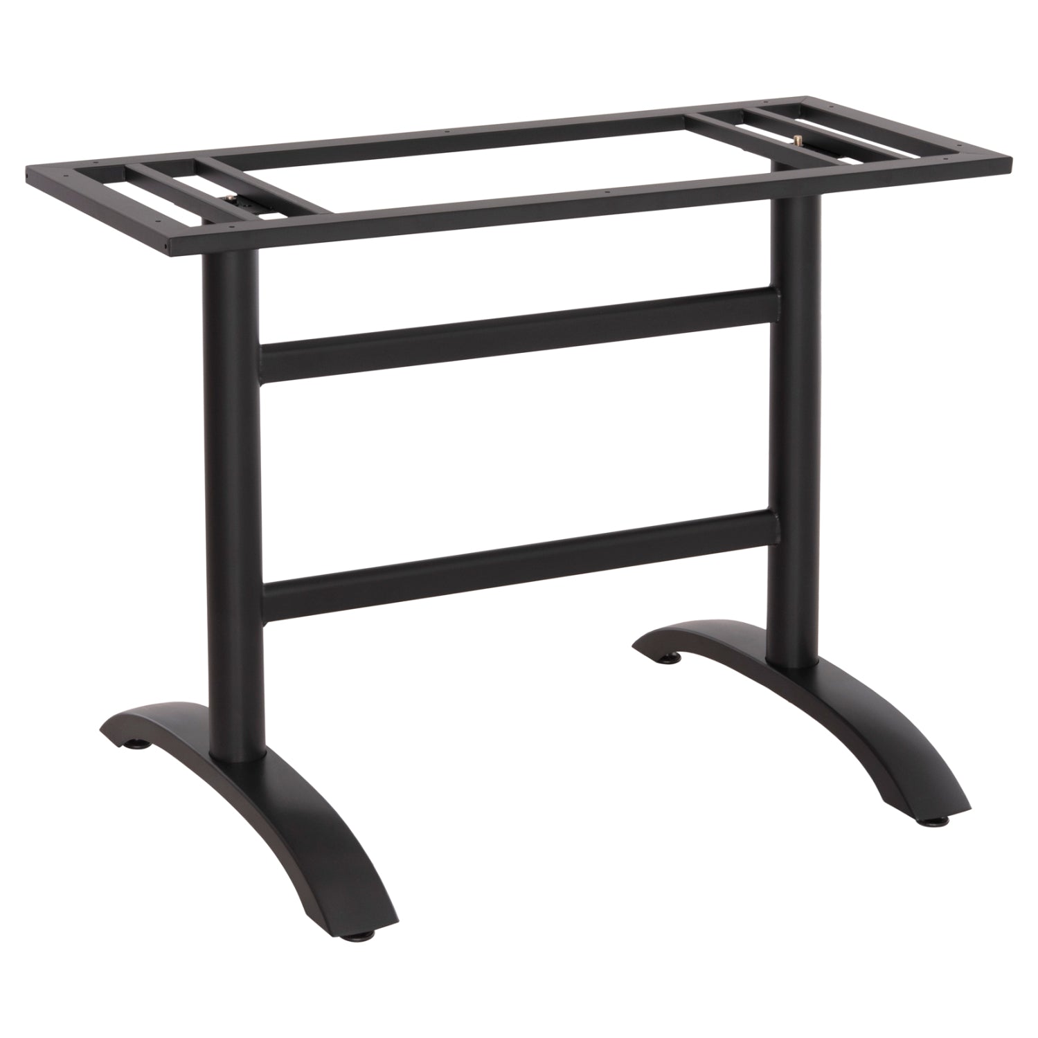 BASE FOR TABLE HM468.11 ALUMINUM DOUBLE IN MATTE BLACK WITH HEIGHT ADJUSTERS 100Χ40Χ73Hcm.