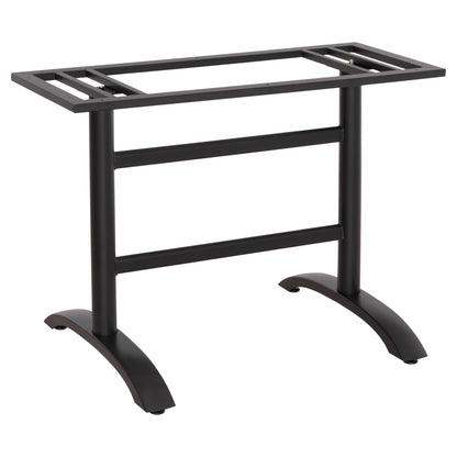 BASE FOR TABLE HM468.11 ALUMINUM DOUBLE IN MATTE BLACK WITH HEIGHT ADJUSTERS 100Χ40Χ73Hcm.