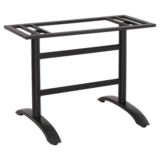 BASE FOR TABLE HM468.11 ALUMINUM DOUBLE IN MATTE BLACK WITH HEIGHT ADJUSTERS 100Χ40Χ73Hcm.