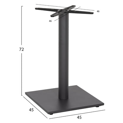 BASE FOR TABLE HM438.20 MATTE GREY METAL WITH HEIGHT ADJUSTERS 45Χ45Χ71.5Hcm.