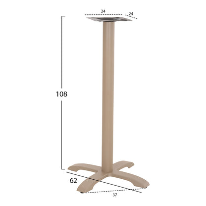BAR TABLE BASE METAL/CAST IRON HM417.25 CAPPUCCINO 62x62x108Ηcm