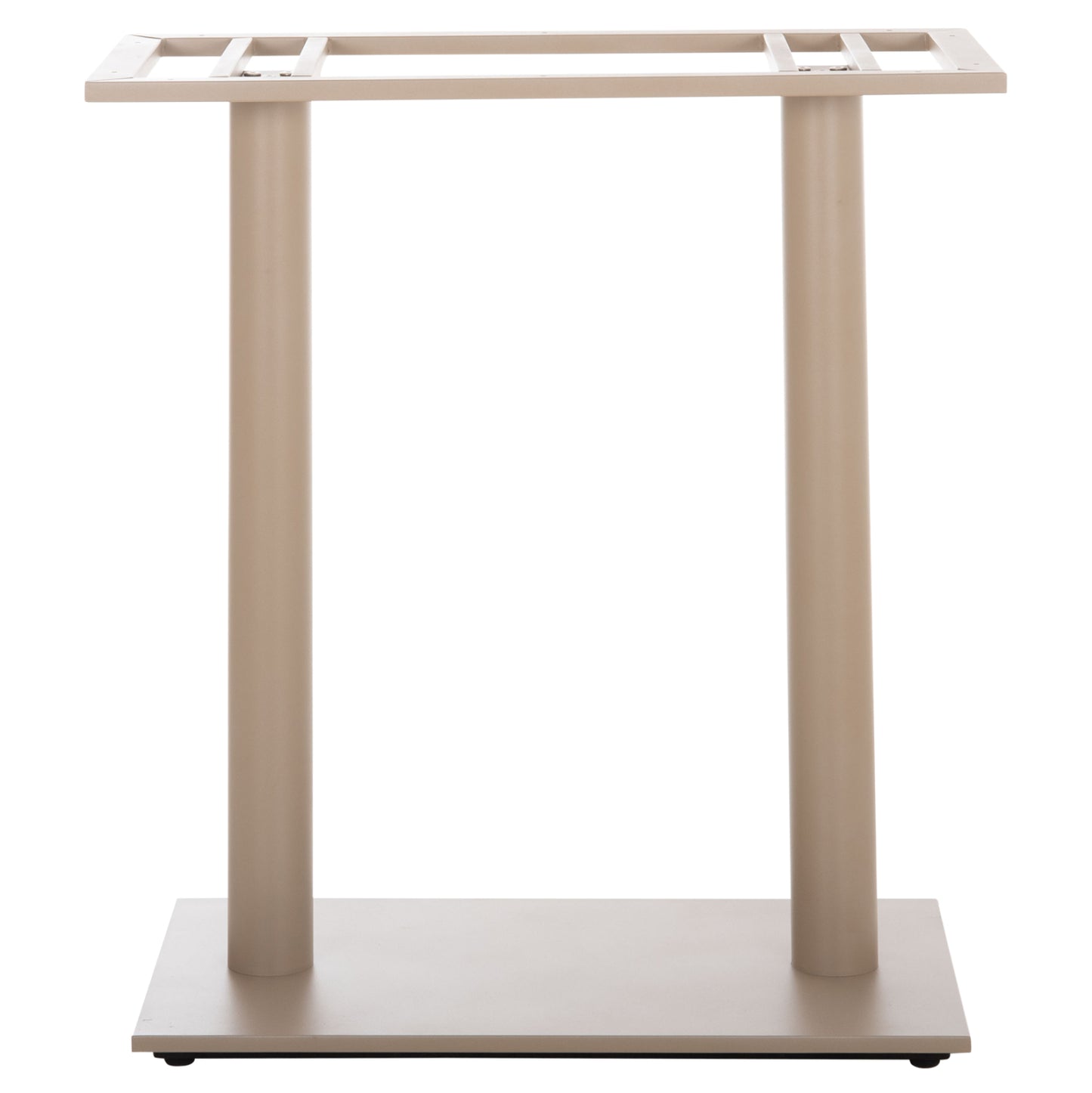 BAR TABLE BASE MED.HEIGHT 2-COLUMN HM478.25 METAL IN CAPPUCCINO MATTE 80x40x90Hcm.