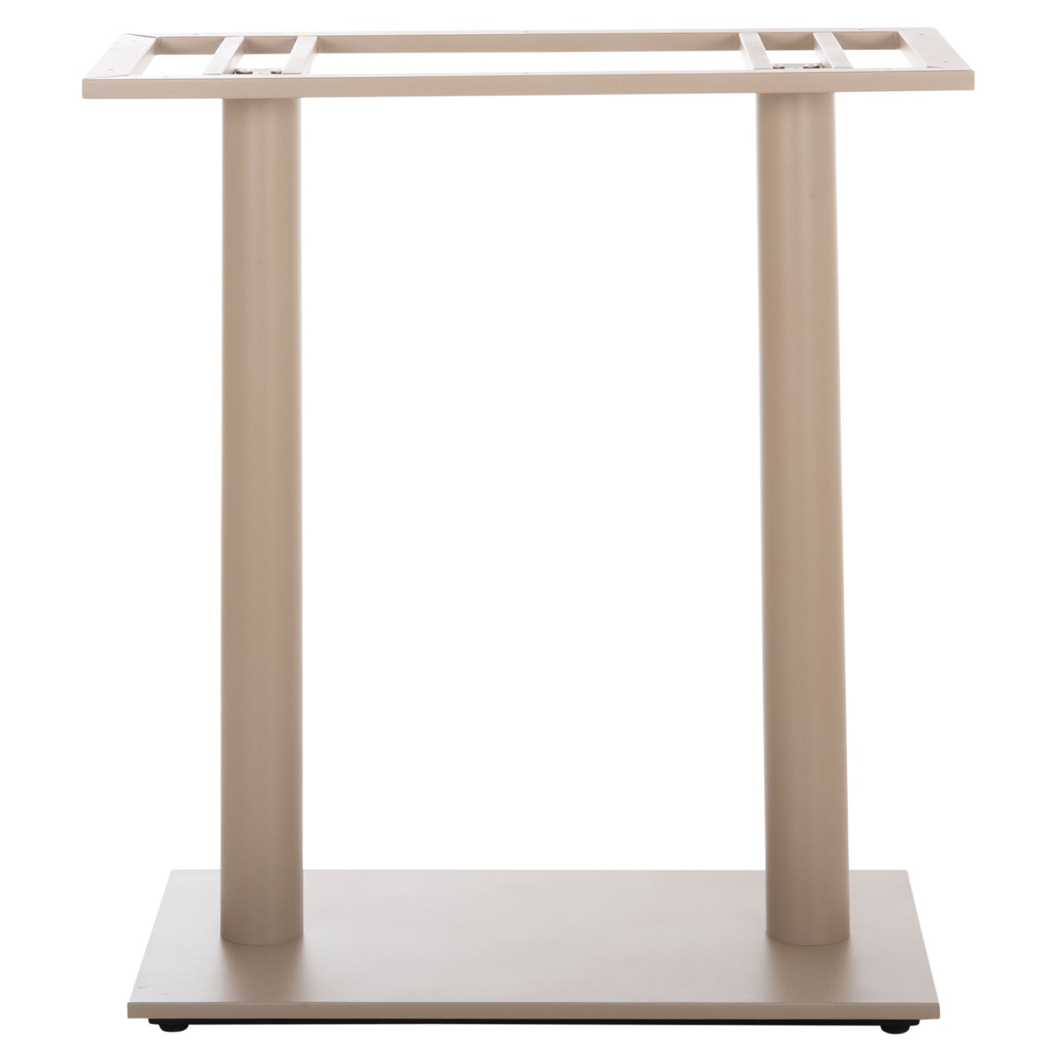 BAR TABLE BASE MED.HEIGHT 2-COLUMN HM478.25 METAL IN CAPPUCCINO MATTE 80x40x90Hcm.