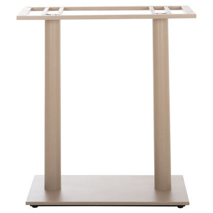 BAR TABLE BASE MED.HEIGHT 2-COLUMN HM478.25 METAL IN CAPPUCCINO MATTE 80x40x90Hcm.