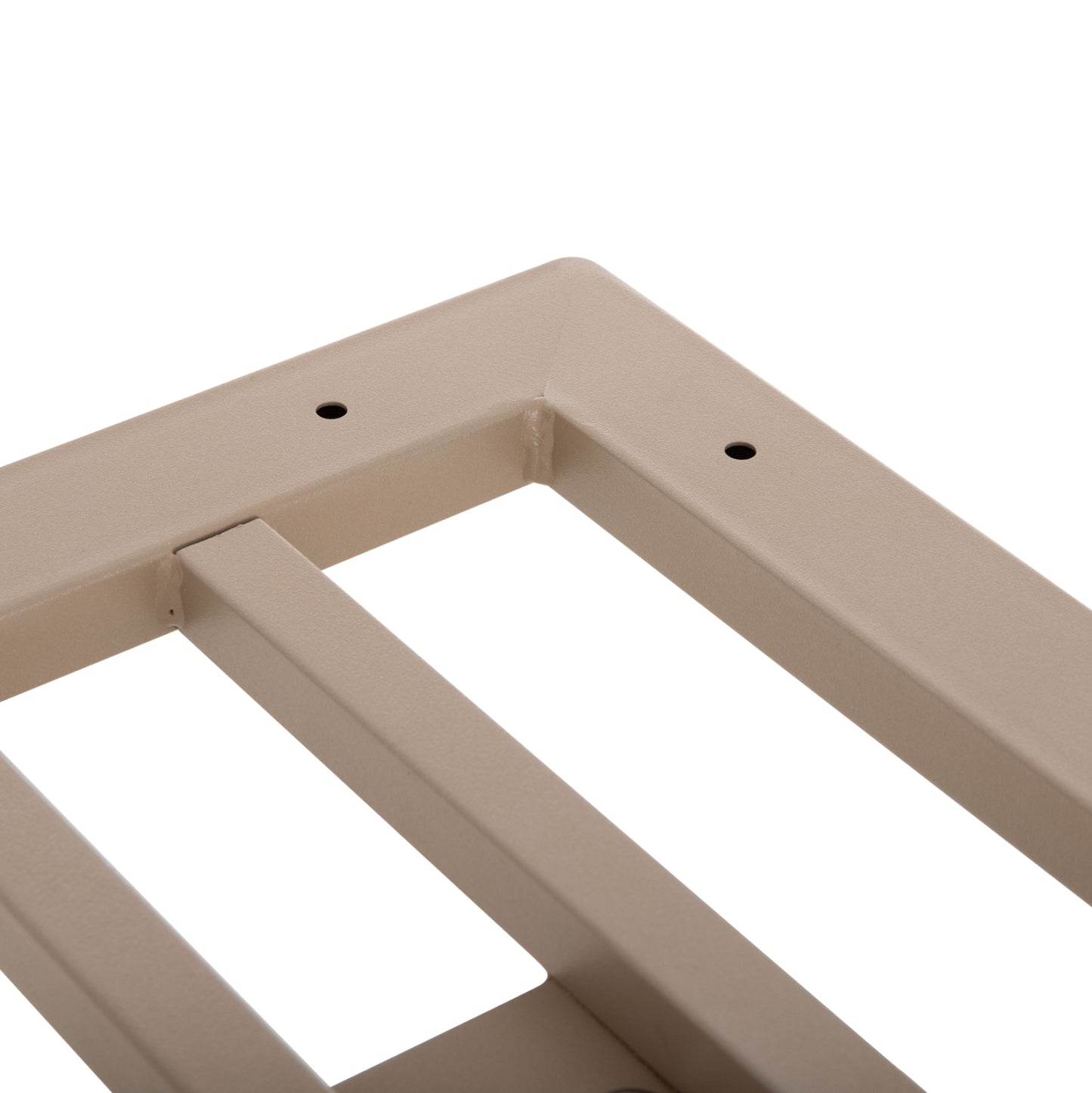 BAR TABLE BASE MED.HEIGHT 2-COLUMN HM478.25 METAL IN CAPPUCCINO MATTE 80x40x90Hcm.
