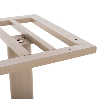 BAR TABLE BASE MED.HEIGHT 2-COLUMN HM478.25 METAL IN CAPPUCCINO MATTE 80x40x90Hcm.