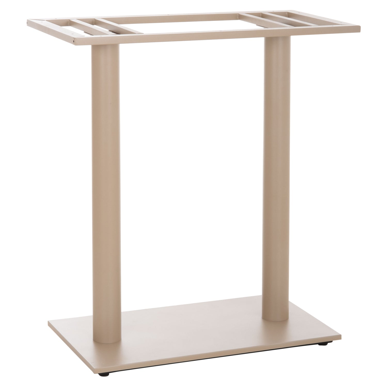 BAR TABLE BASE MED.HEIGHT 2-COLUMN HM478.25 METAL IN CAPPUCCINO MATTE 80x40x90Hcm.