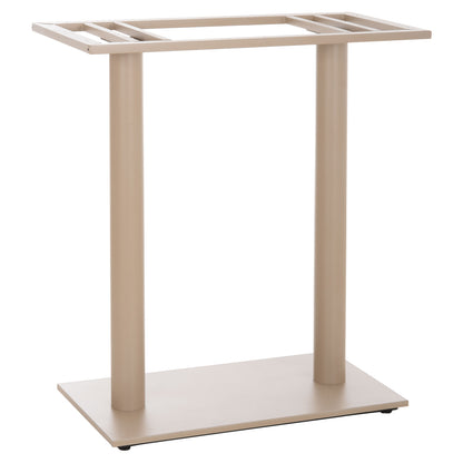 BAR TABLE BASE MED.HEIGHT 2-COLUMN HM478.25 METAL IN CAPPUCCINO MATTE 80x40x90Hcm.
