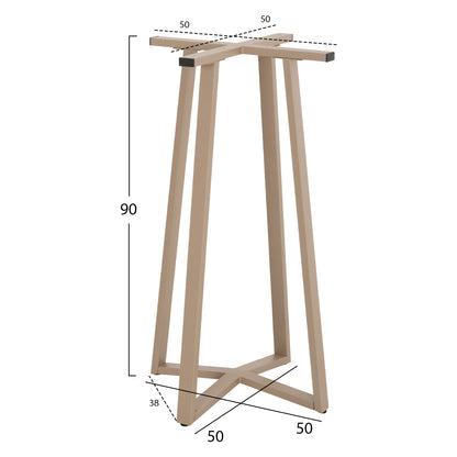 BAR TABLE BASE MEDIUM HEIGHT HM477.25 METAL IN CAPPUCCINO 50x50x90Hcm.