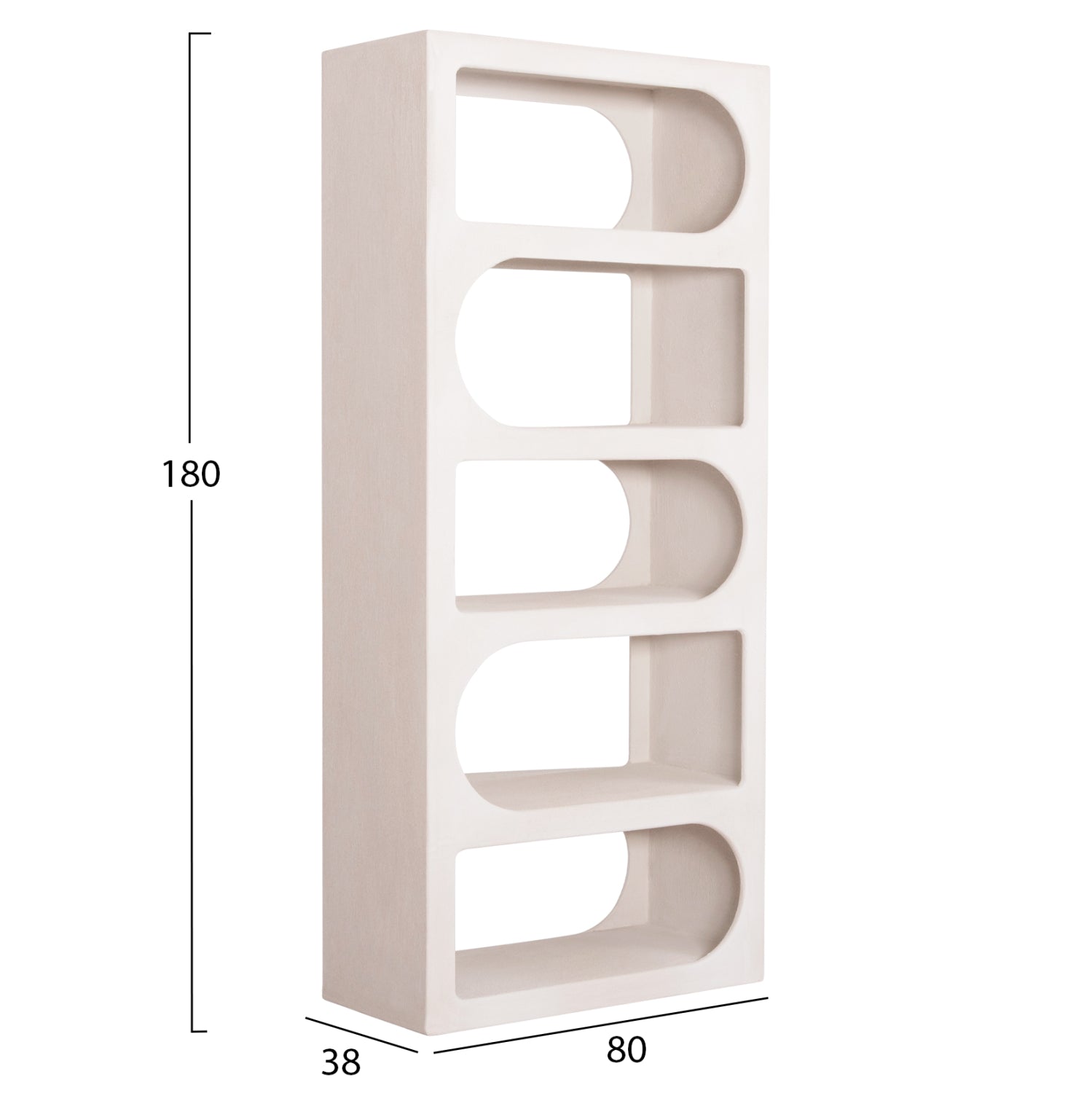 BOOKCASE SERIES SANTORINI HM18062 MDF IN WHITE COLOR 80x38x180Hcm.