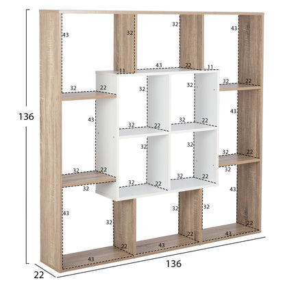 BOOKCASE BRODY HM8771.01 136X22X136 WHITE