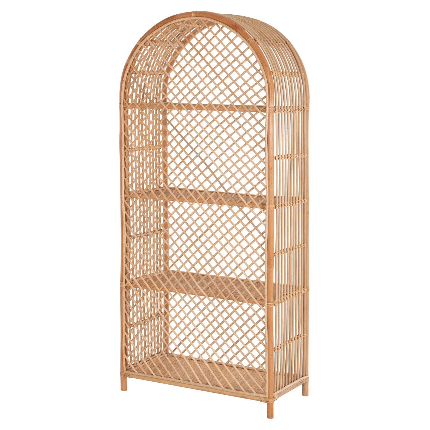 BOOKCASE SIMOK HM9552 MADE OF NATURAL RATTAN IN NATURAL COLOR 80x40x182Hcm.