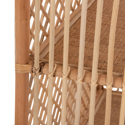 BOOKCASE SIMOK HM9552 MADE OF NATURAL RATTAN IN NATURAL COLOR 80x40x182Hcm.