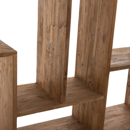 BOOKCASE ROMULUS HM9803 RECYCLED TEAK WOOD-2 DRAWERS 140x30x210,5Hcm.