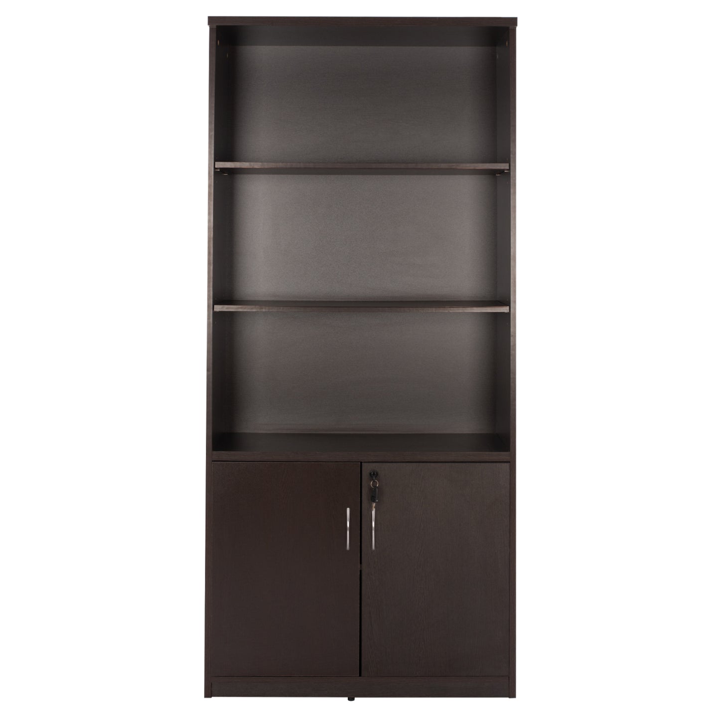 Professional office bookcase HM2014.02 wenge color with 2 doors 80Χ39Χ179