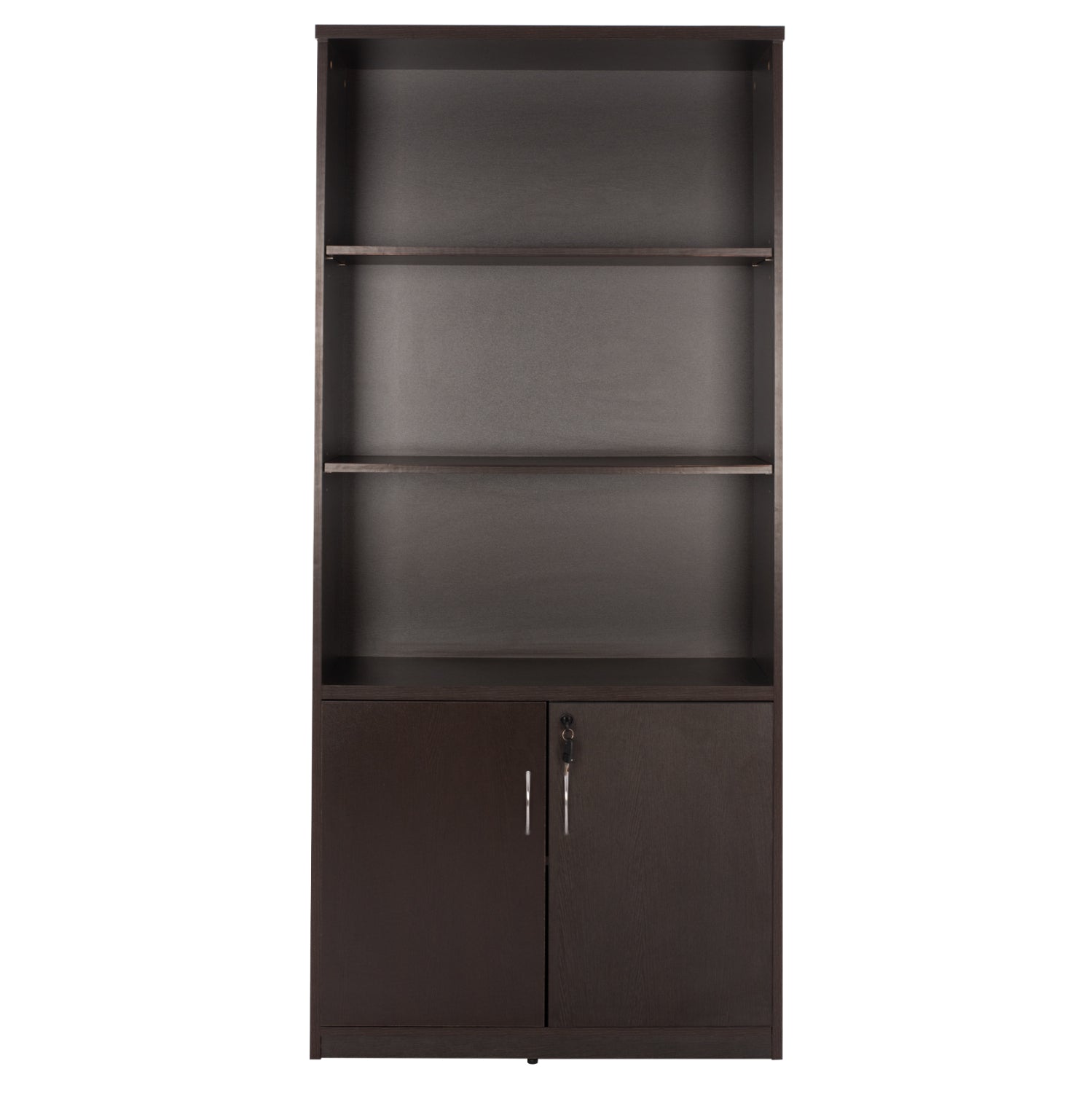 Professional office bookcase HM2014.02 wenge color with 2 doors 80Χ39Χ179