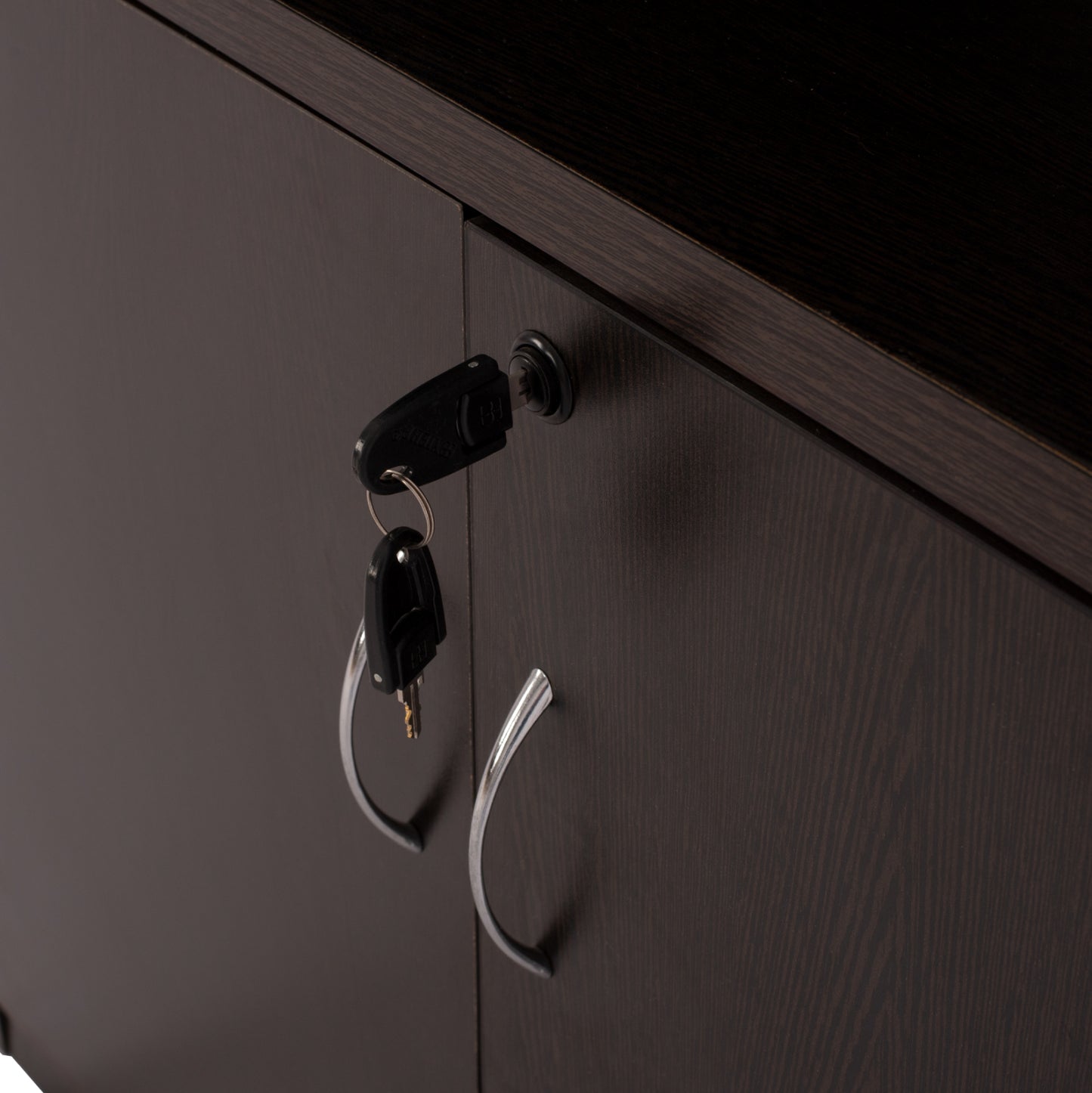 Professional office bookcase HM2014.02 wenge color with 2 doors 80Χ39Χ179