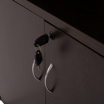 Professional office bookcase HM2014.02 wenge color with 2 doors 80Χ39Χ179