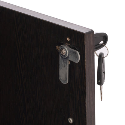 Professional office bookcase HM2014.02 wenge color with 2 doors 80Χ39Χ179