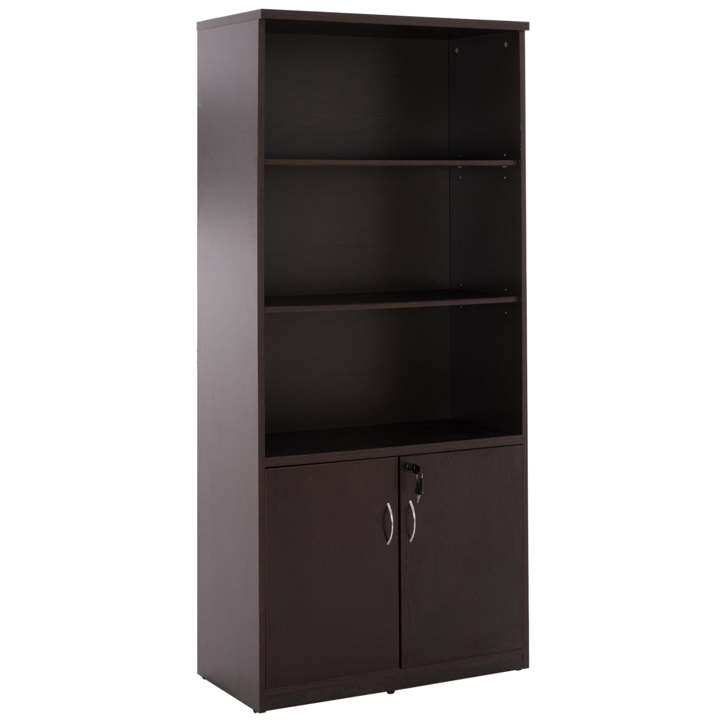 Professional office bookcase HM2014.02 wenge color with 2 doors 80Χ39Χ179