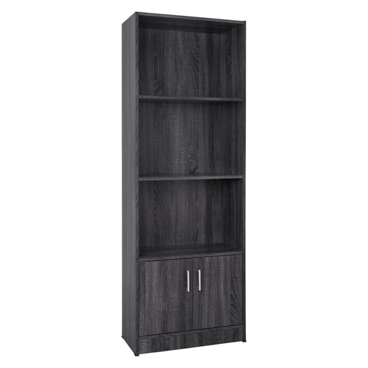 Melamine bookcase HM2269.01 grey color 60x30x174