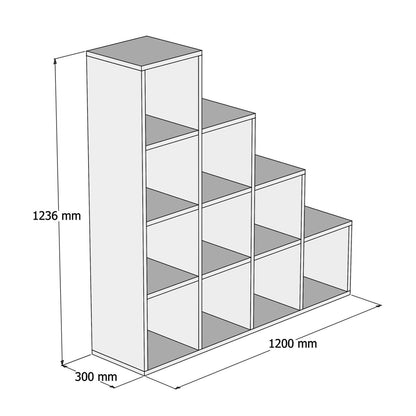 BOOKCASE SCALE HM9238.11 MELAMINE WHITE 120x30x123,6Hcm.