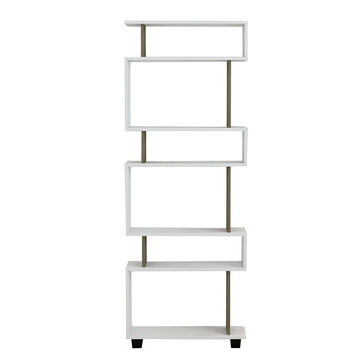 BOOKCASE OWL MELAMINE IN OLIVE GREY WHITE 60x19,5x165Hcm.HM8923.11