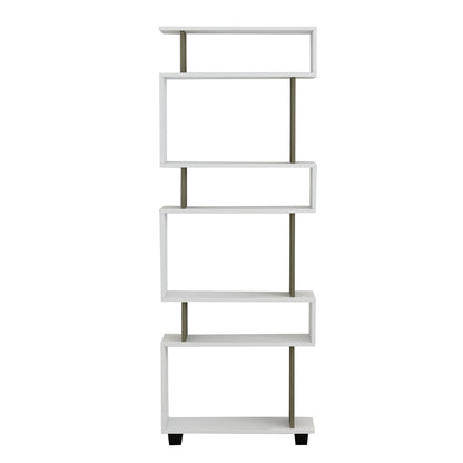 BOOKCASE OWL MELAMINE IN OLIVE GREY WHITE 60x19,5x165Hcm.HM8923.11