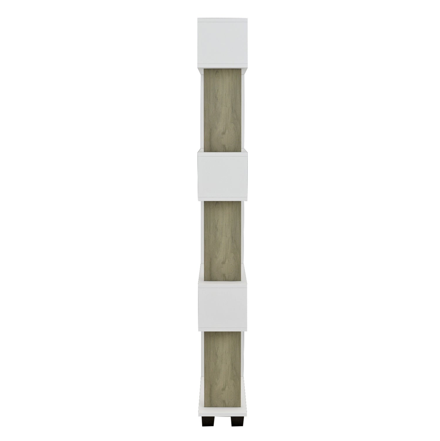BOOKCASE OWL MELAMINE IN OLIVE GREY WHITE 60x19,5x165Hcm.HM8923.11