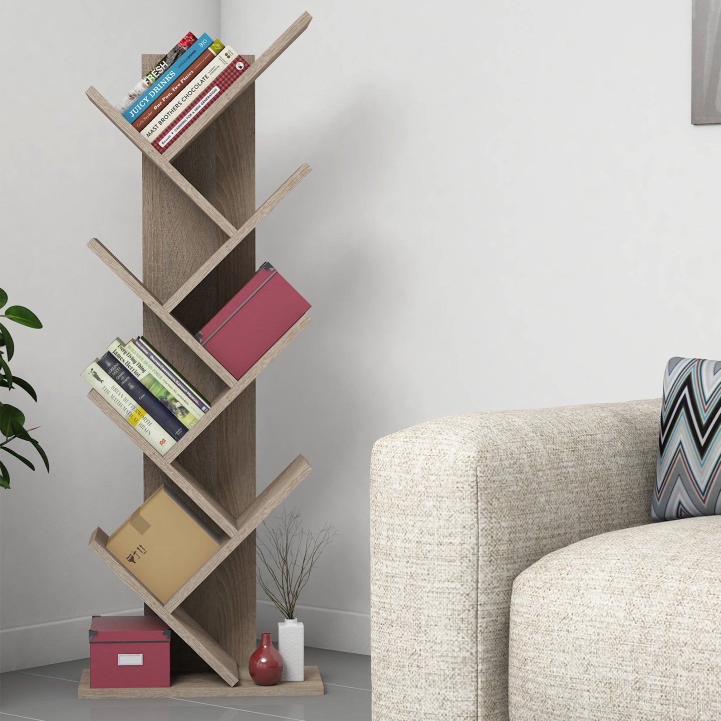 BOOKCASE LIANA MELAMINE SONOMA 46x22x128,5Hcm.HM9028.11
