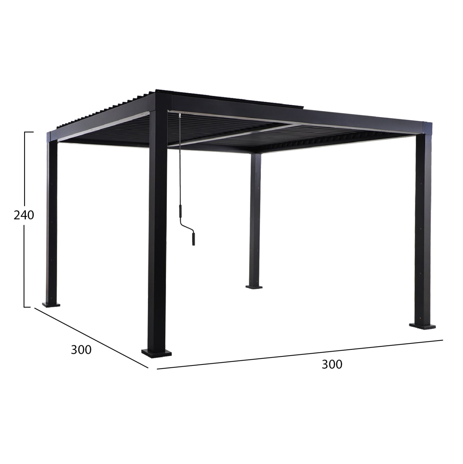 BIOCLIMATIC ALUMINUM PERGOLA PREMIUM FRANIO HM6609.01 BLACK 300x300x240Hcm.