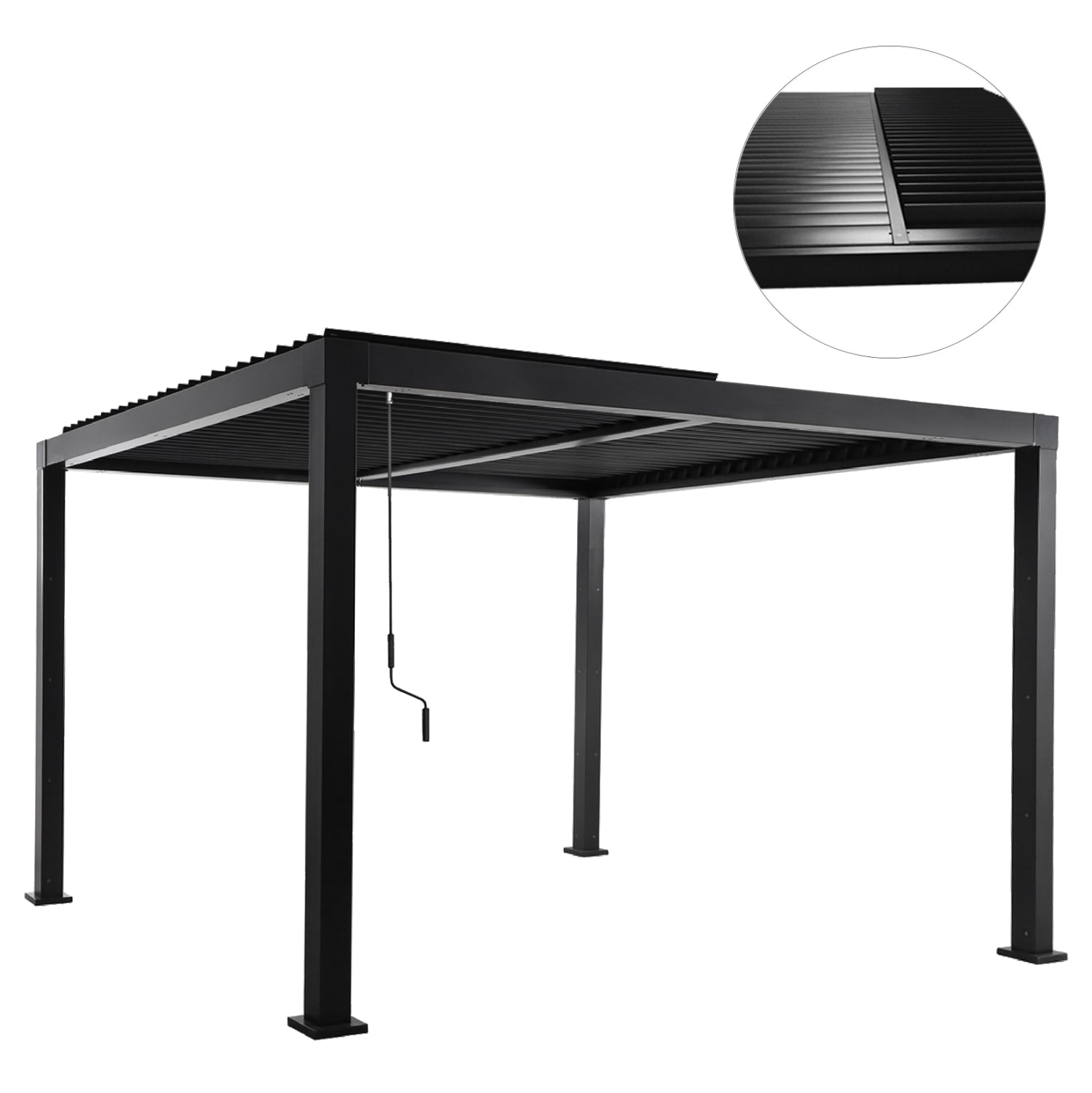 BIOCLIMATIC ALUMINUM PERGOLA PREMIUM FRANIO HM6609.01 BLACK 300x300x240Hcm.