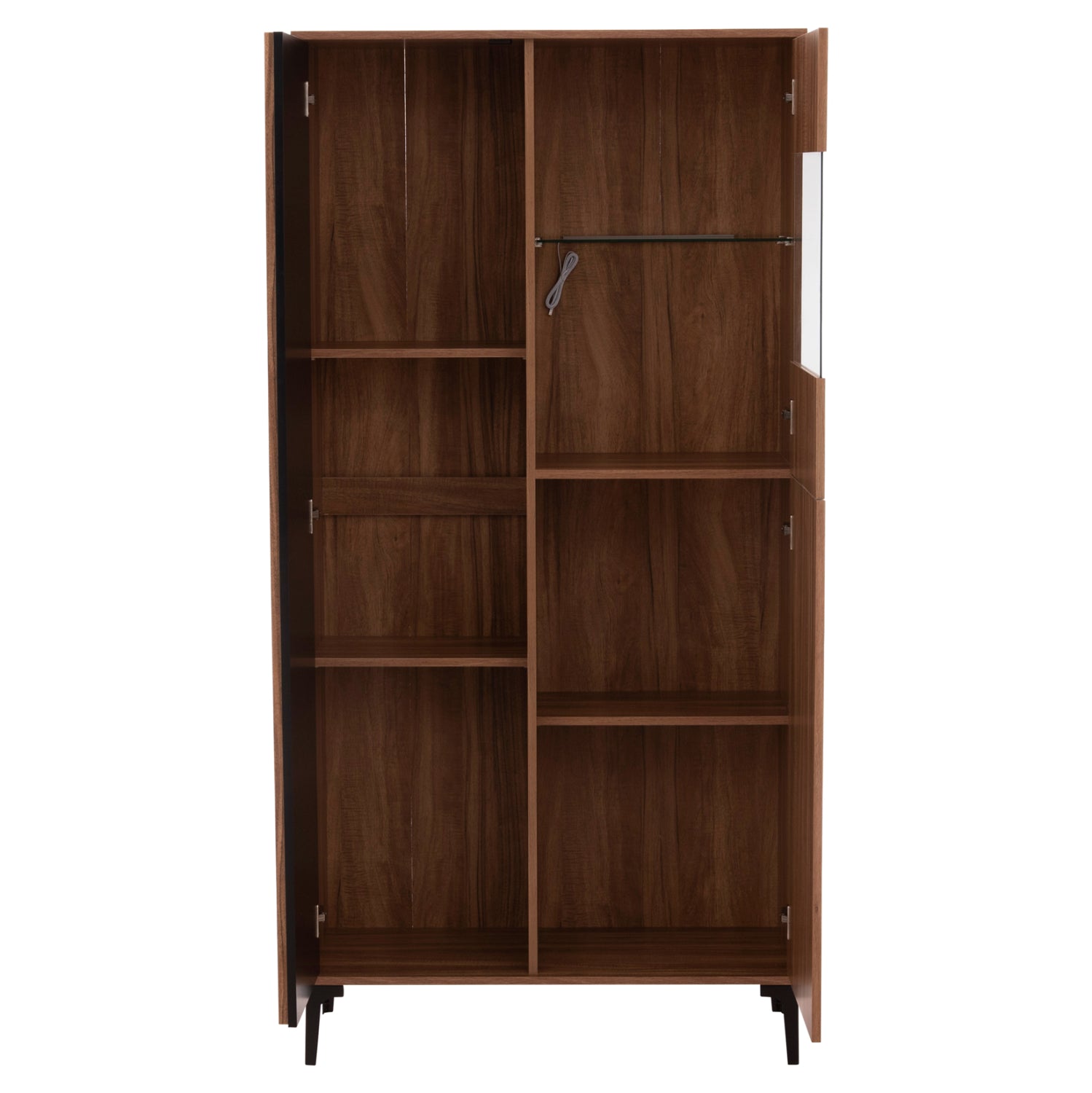DISPLAY CABINET SERIES HARRY HM18011.01 MELAMINE IN NATURAL WOOD COLOR-BLACK 90x40x185Hcm.