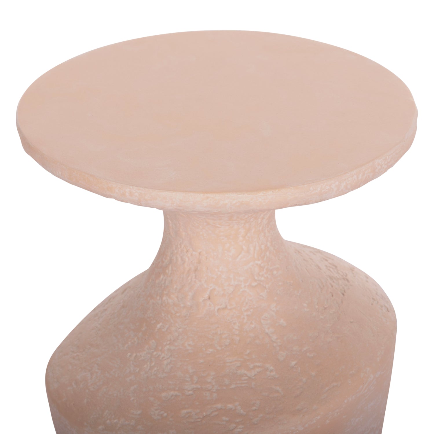SIDE TABLES 2PCS REBON HM21137.04 FIBER CEMENT IN PEACH COLOR Φ40 & Φ27.5 cm.