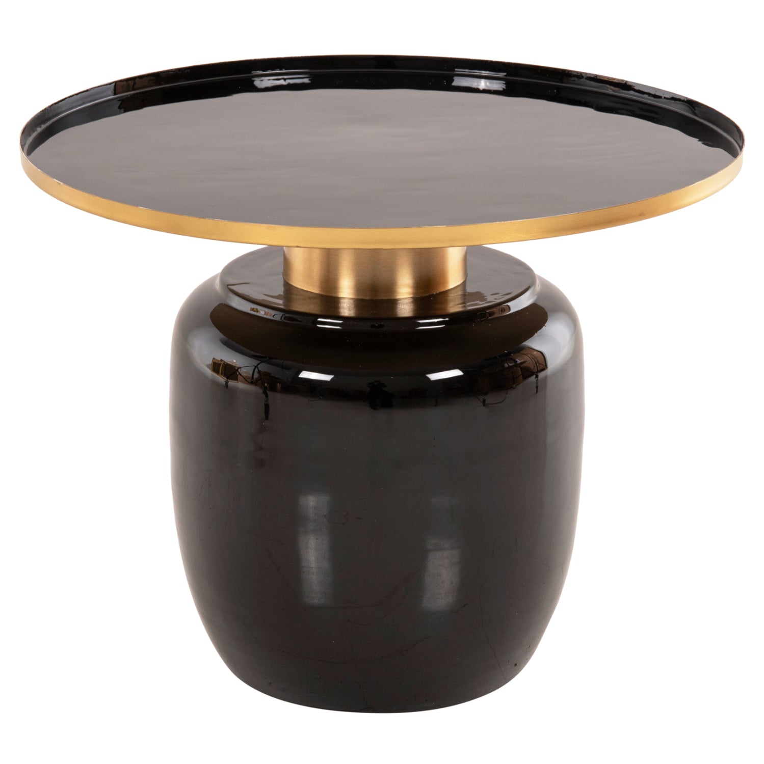 SIDE TABLES 2PCS FRYNX HM9662 METAL IN BLACK AND GOLD Φ60 & Φ50,5 cm.