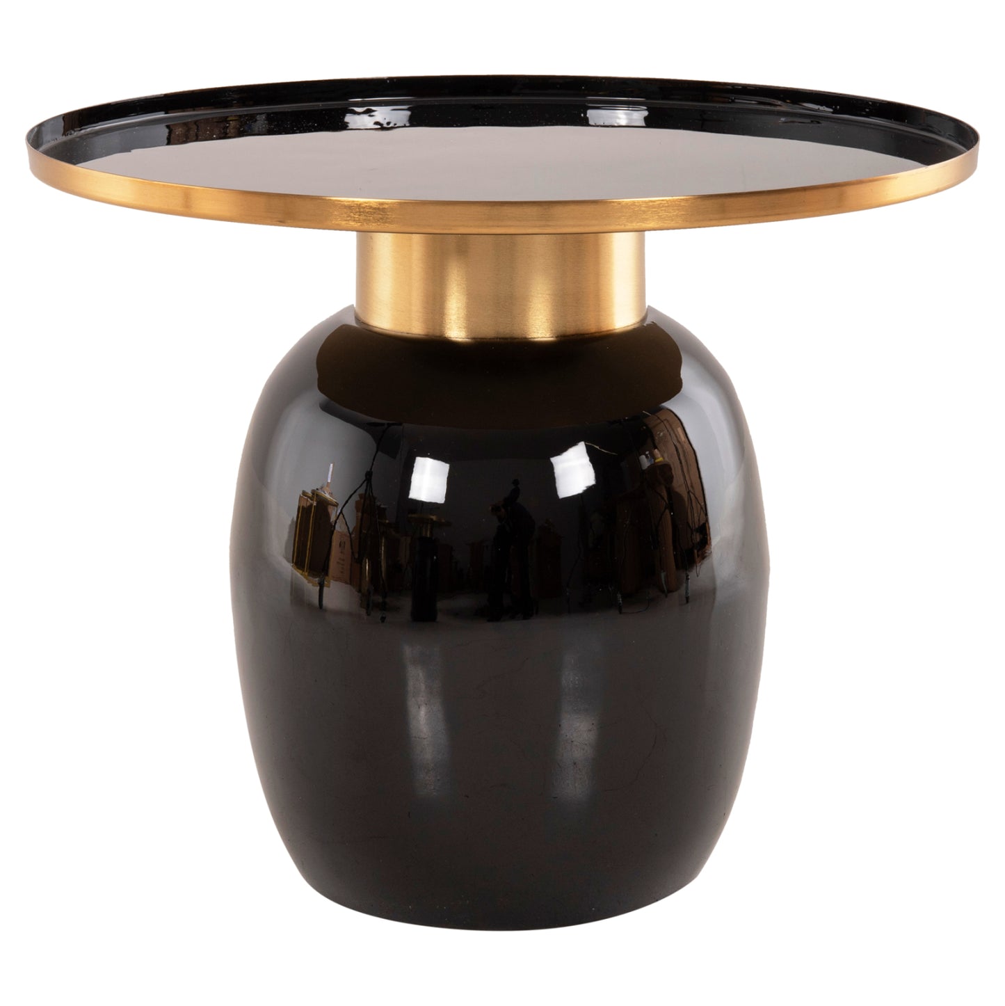 SIDE TABLES 2PCS FRYNX HM9662 METAL IN BLACK AND GOLD Φ60 & Φ50,5 cm.