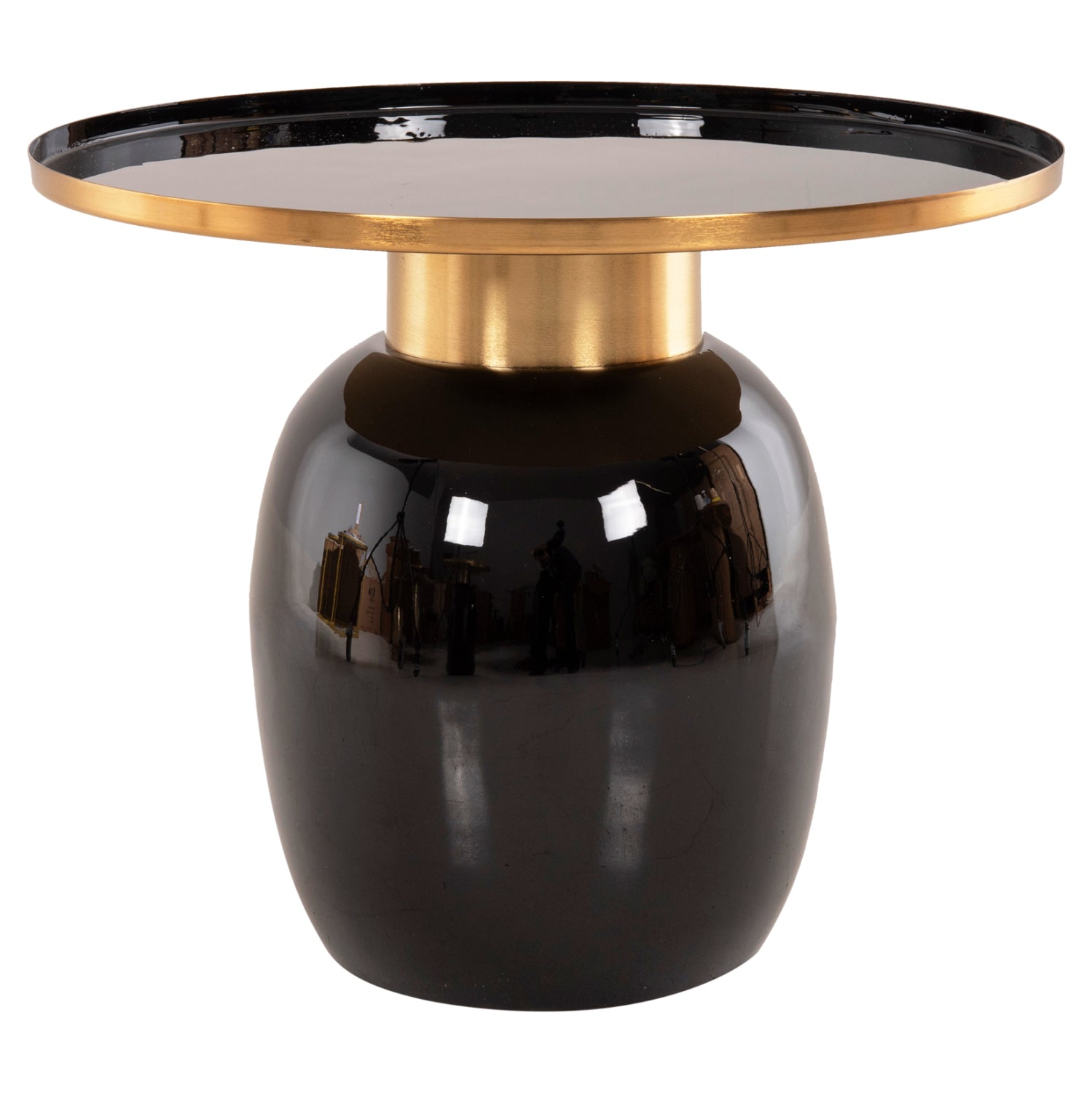 SIDE TABLES 2PCS FRYNX HM9662 METAL IN BLACK AND GOLD Φ60 & Φ50,5 cm.