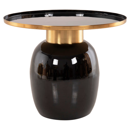 SIDE TABLES 2PCS FRYNX HM9662 METAL IN BLACK AND GOLD Φ60 & Φ50,5 cm.