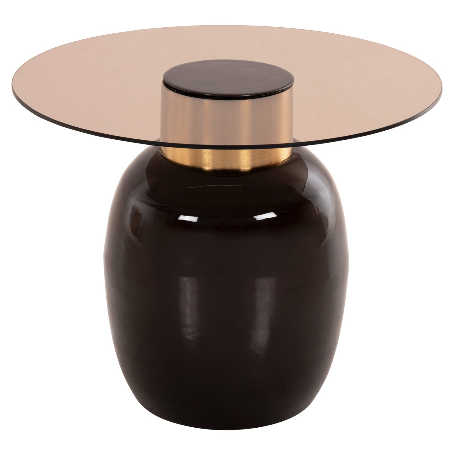 SIDE TABLES 2PCS FRYN HM9663 METAL IN BROWN AND GOLD Φ60 &Φ50 cm.