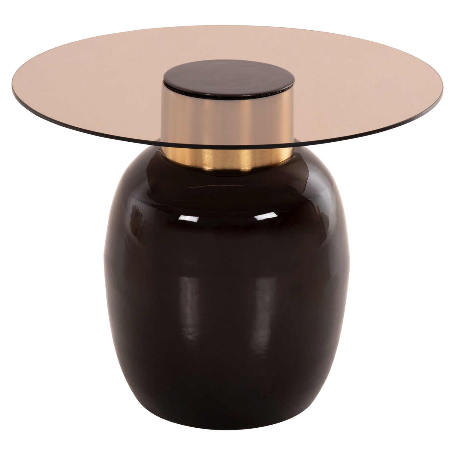 SIDE TABLES 2PCS FRYN HM9663 METAL IN BROWN AND GOLD Φ60 &Φ50 cm.