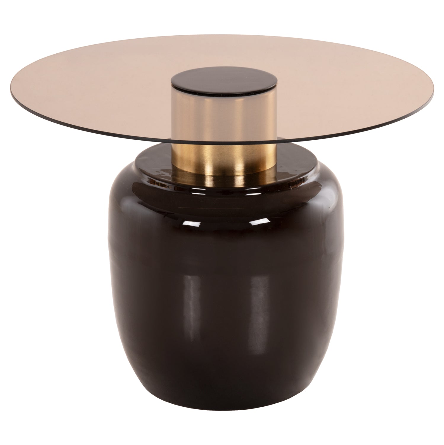 SIDE TABLES 2PCS FRYN HM9663 METAL IN BROWN AND GOLD Φ60 &Φ50 cm.