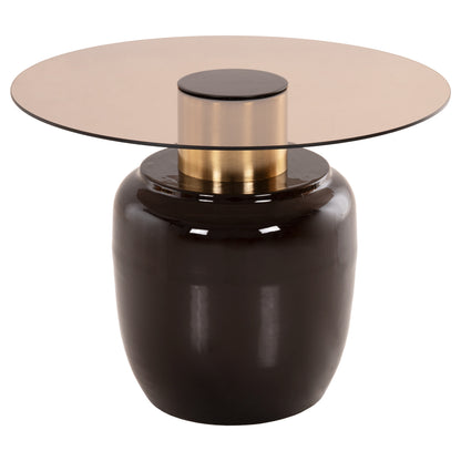 SIDE TABLES 2PCS FRYN HM9663 METAL IN BROWN AND GOLD Φ60 &Φ50 cm.