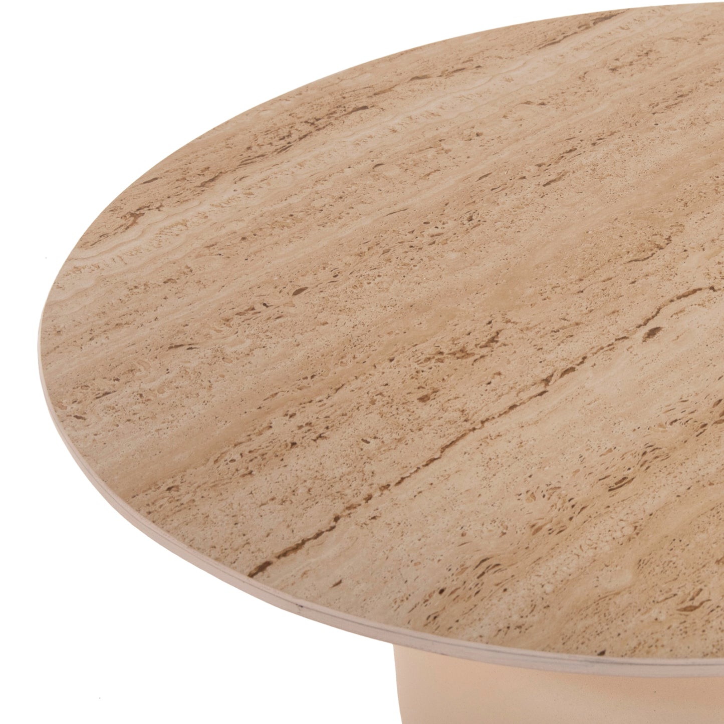 SIDE TABLES 2PCS FEREN HM9664 METAL IN IVORY-CERAMIC TOP Φ60 &Φ50cm.