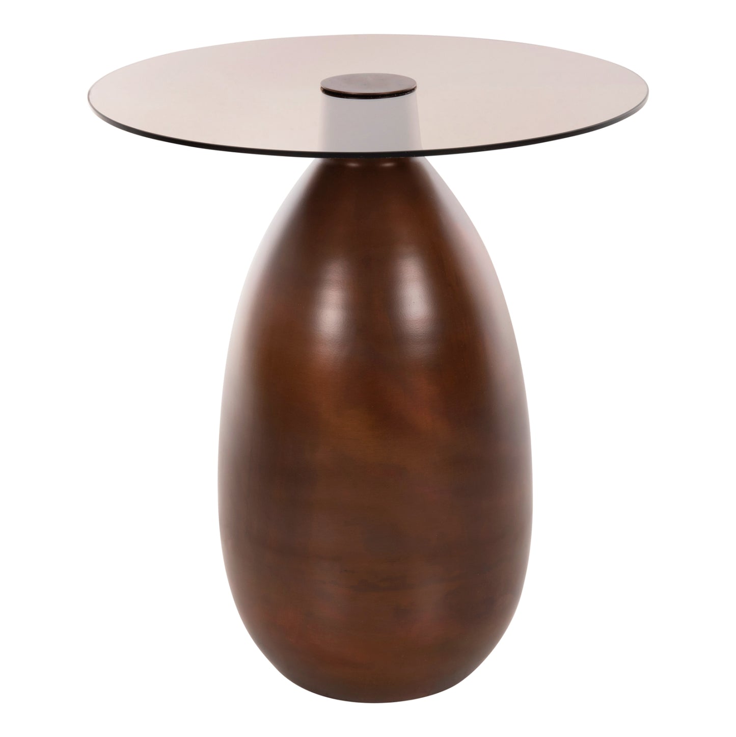 SIDE TABLES 2PCS REGEN HM9666 METAL IN COPPER-GLASS TOP Φ44 & Φ40 cm.