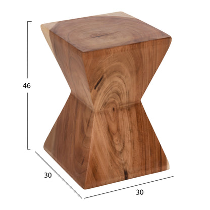 SIDE STOOL ANVIL HM9756 SUAR WOOD IN NATURAL  30x30x46Hcm.