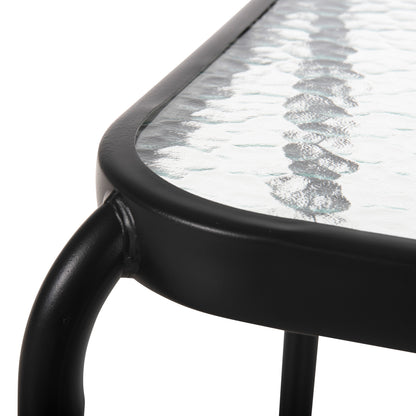 OUTDOOR SIDE TABLE SQUARE DIDO HM5975.01 METAL IN ANTHRACITE-GLASS 41x41x43Hcm.